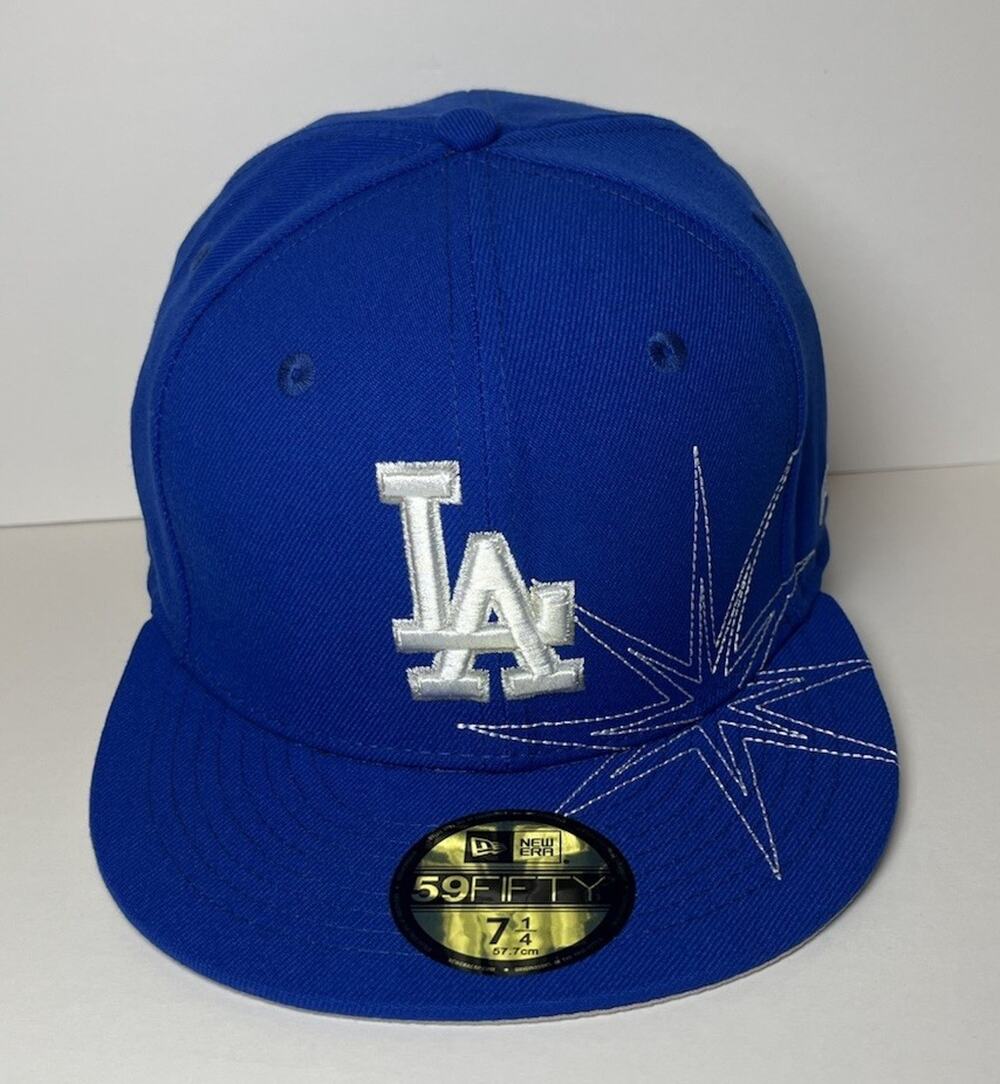 New Era 59FIFTY Los Angeles Dodgers Fitted Hat 7 1/4 Blue White Star Stitched